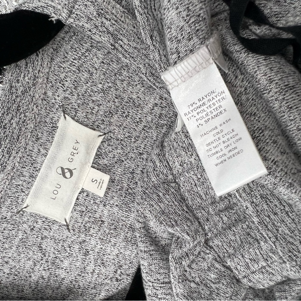 Lou & Grey Marlknit Blouson Mini Dress Sweater Heathered Gray Jersey S - Picture 8 of 9